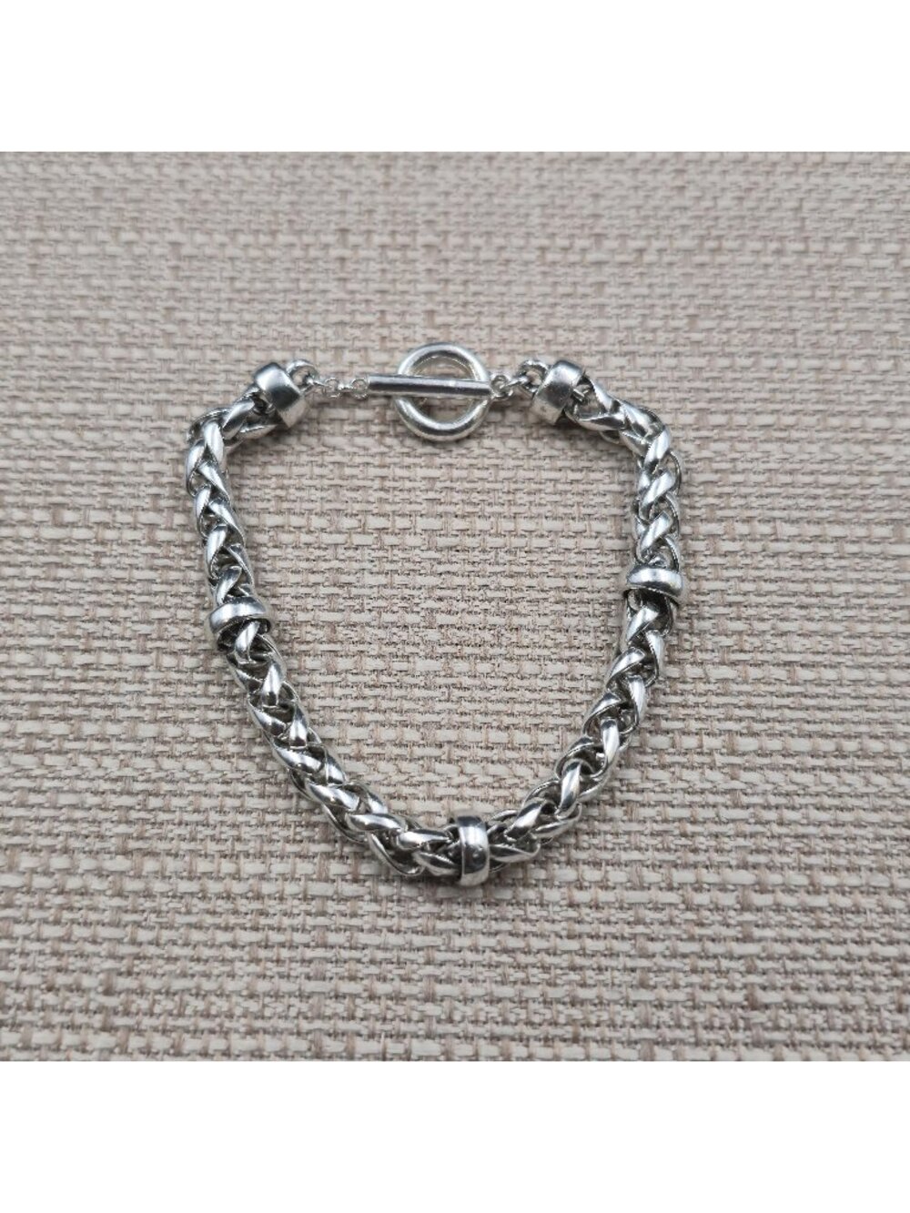 7.75 Inch Silver Plated Wheat Chain Bracelet A7326
